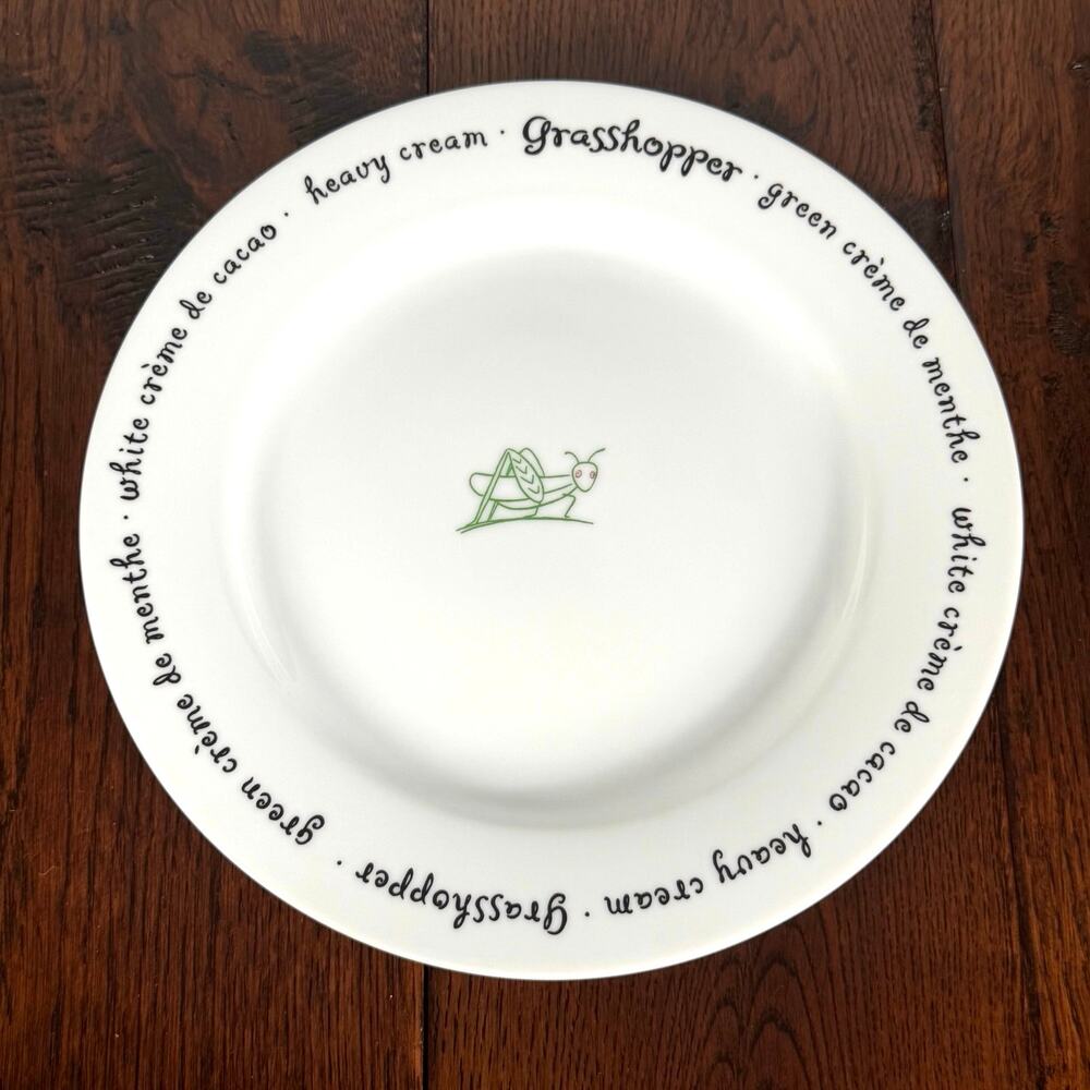 Vintage Pottery Barn Bar Lingo Cocktail Plates Set of 8 Appetizer Plates